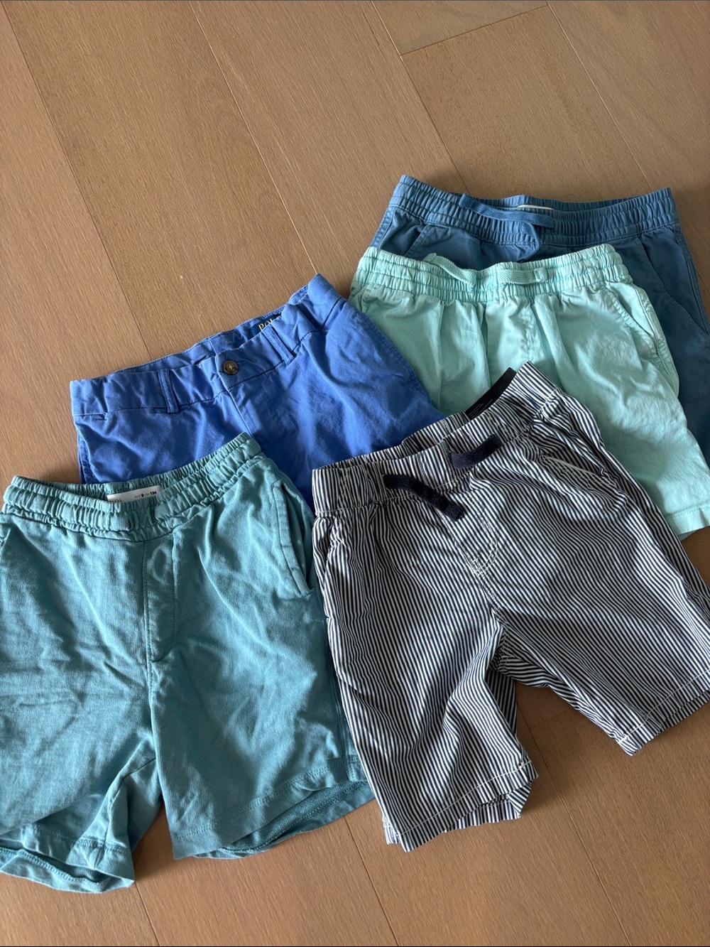 Kids Blue & Teal Cotton Shorts Set - Comfortable Everyday Bottoms